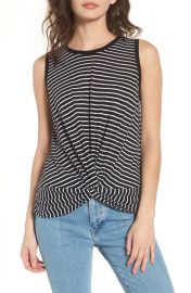 BP  Twist Hem Tank in Striped at Nordstrom